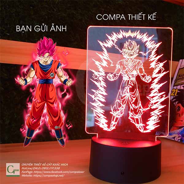 Đèn Ngủ DragonBall Goku SuperSaiyan Rose Kaioken - Website